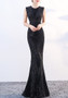 Celebrity matching evening dress sequins fish tail dinner party dress