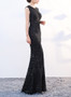 Celebrity matching evening dress sequins fish tail dinner party dress