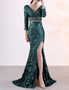 Evening Dress Female Fishtail Formal Party Halter Neck Slim Fit Nightclub Dress