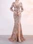 Evening Dress Female Fishtail Formal Party Halter Neck Slim Fit Nightclub Dress