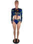 Sexy Digital Print Bikini Tight Fitting Two Pieces Swimwear Set