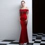 Bridal Toast Dress Fashion Fishtail Slim Fit Long Formal Party Elegant Red Evening Dress