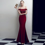 Bridal Toast Dress Fashion Fishtail Slim Fit Long Formal Party Elegant Red Evening Dress