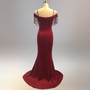 Bridal Toast Dress Fashion Fishtail Slim Fit Long Formal Party Elegant Red Evening Dress