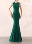 Bridal Wedding Long Formal Party Elegant Fishtail Engagement Evening Dress