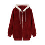 Autumn And Winter Loose Fleece Zipper Hooded Jacket