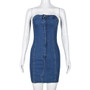 Summer Sexy Strapless Slim Denim Dress For Women