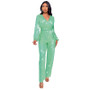 Fashion Casual Long Sleeve Belt Sequin Jumpsuit Women's Clothing