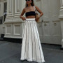 Women's Striped Fringed Knitting Skirt