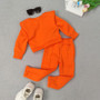 Girls Casual Solid Long Sleeve Sports Two-piece Set