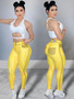 Women Line Printed High Waist Sports Fitness Yoga Pants