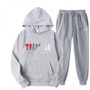 Casual Sports Print Two Piece Men's Hoodies Set