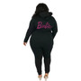 Plus Size Women Beaded Sports Long Sleeve Casual Two-piece Set