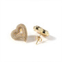 Zircon Hollow Heart Print Earrings Retro Light Luxury Fashion Hip-Hop Stud Earrings Exaggerated Style Earrings