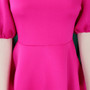 Women Round Neck Puff Sleeve Dress