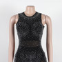 Sexy Beaded Sleeveless Slim Bodycon Club Dress