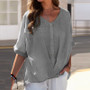 Women v-neck short-sleeved loose shirt