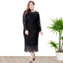 Plus Size Women Long Sleeve Lace Dress