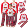 Christmas suit Santa Claus print plaid pants parent-child suit Homewear