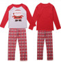 Christmas suit Santa Claus print plaid pants parent-child suit Homewear