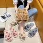 fur slipper women's home warm fur coat flat bottom open cotton slippers