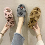 fur slipper women's home warm fur coat flat bottom open cotton slippers