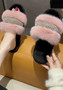 Fluffy Crystal Diamond Flat Slippers