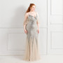 Elegant Straps V-Neck Solid Sequin Plus Size Beauty Long Formal Party Evening Dress