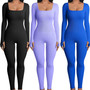 Women Yoga Wear Square Neck Jumpsuit