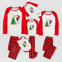 Christmas Family Wear Cartoon Plaid Print Loungewear Pajama Set