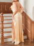 Women's Plus Size Strap Slit Long Dress