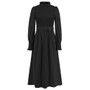 Women Solid Color Slim Stand Collar Slim Fit Chic Maxi Dress