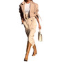 Autumn Versatile Casual Chic Button Belt  Cargo Suit Two Piece Skirt Set