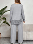 Irregular Fringed Long-Sleeved Top And Loose Wide-Leg Pants Suit