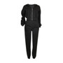 Women Casual Solid Zipper Hoodies and Pant Two-Piece Set