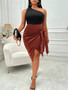 Plus Size Women Sexy Solid Patchwork Slash Shoulder Bodycon Dress