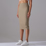 Women High Waist Stretch Slit Sports Skirt