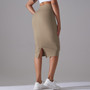 Women High Waist Stretch Slit Sports Skirt