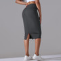 Women High Waist Stretch Slit Sports Skirt