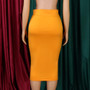 Plus Size African Women Fall Sexy Zipper Bodycon Skirt