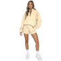 Autumn And Winter Corduroy Solid Color Round Neck Pullover Long Sleeve Two-Piece Shorts Set Fashion Women Tracksuit