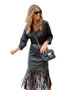 Street Trend Fall/Winter Tassel Patchwork Leather Skirt