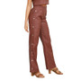 Solid color high-waisted straight trousers Chic autumn and winter leather pants