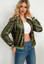 Color block sequin fashionable spring and autumn women's baseball jacket