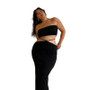 Summer Africa Plus Size Women Strapless Top and Lace Up Skirt Two-piece Set