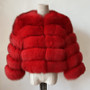 Women Patchwork Winter Warm Long Sleeve Crop Faux Fur Jacket