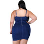 Plus Size Women Denim Strap Dress