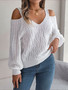 Fall and Winter Women Casual Solid Off-Shoulder Balloon Sleeve Sweater