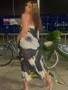 Women Fashion Printed Sexy Strapless Mesh Patchwork Irregular Bodycon Dress