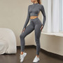 Yoga Clothing Sports Two-Piece Knitting Butt Lift Seamless Women's Suit Quick-Drying Fitness Clothing Suit For Women